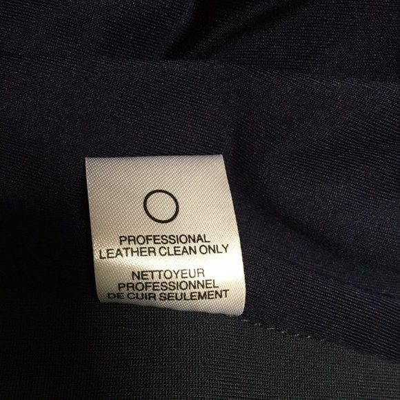 Leather and fabric pencil skirt, US4, dark blue - Picture 5 of 7